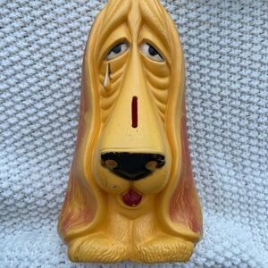 Vintage 1970’s My Toy Inc. Sad Crying Basset Hound Dog Piggy Bank w/Plug
